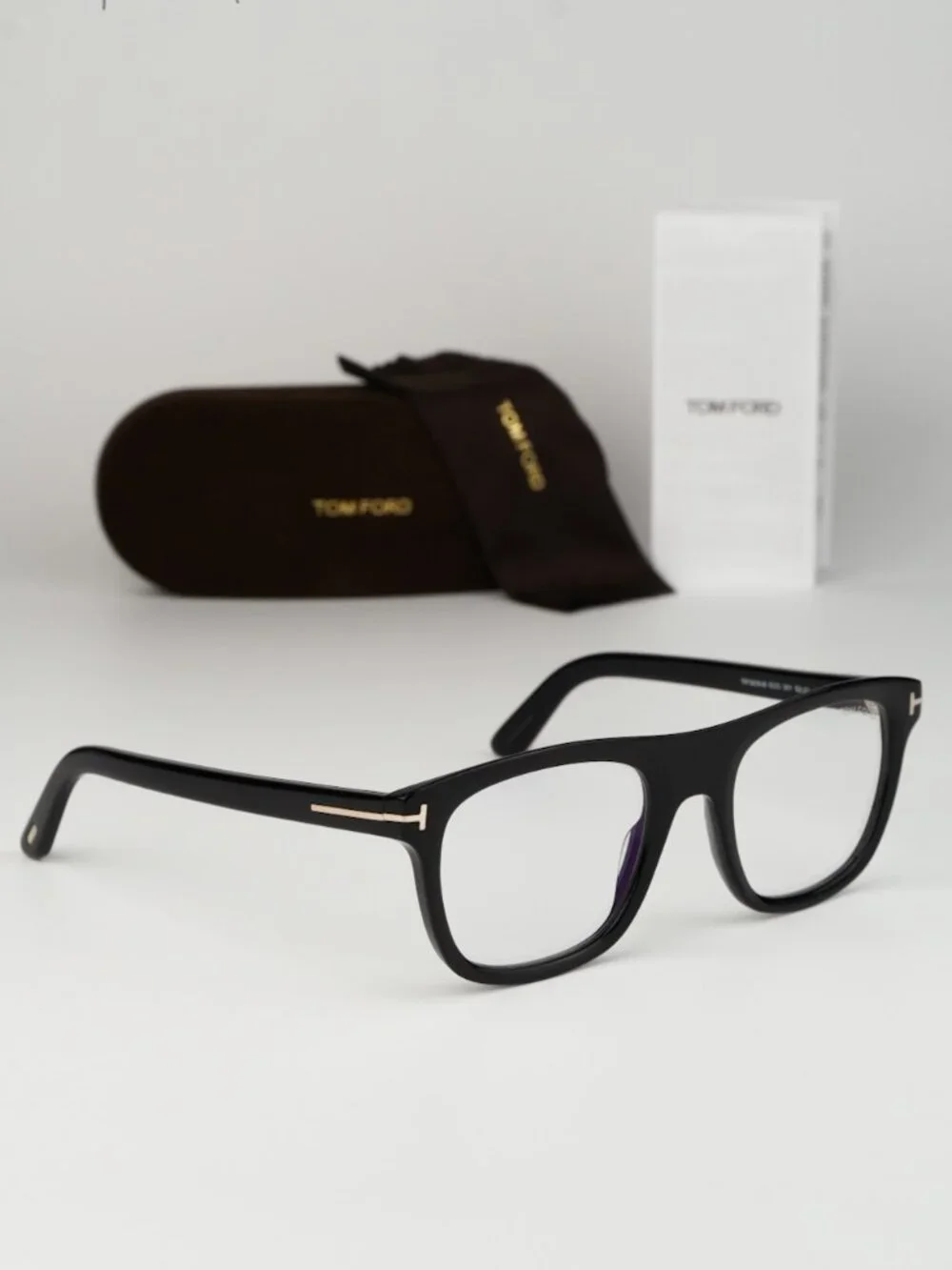 Tom Ford Women Eyeglasses Black Blue Block Square FT5939-B 001 NEW AUTHENTIC
